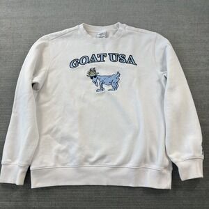 GOAT USA Sweatshirt Mens M White Chuck the Goat Graphic Casual Golf Stretch